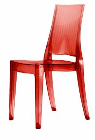 Прозрачен дизайнерски стол червен